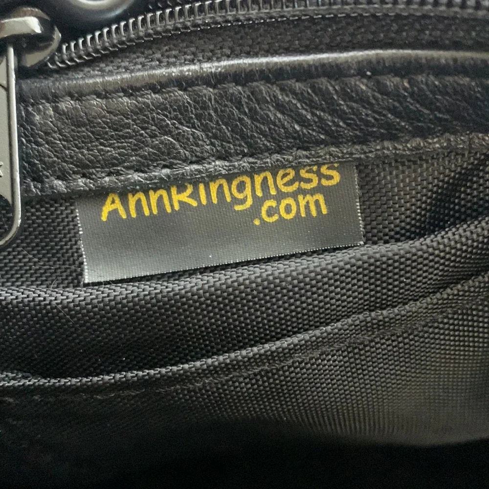 AnnRingness | Black Heavy Laptop Nag | Floral Engraved Multi Compartment Satchel